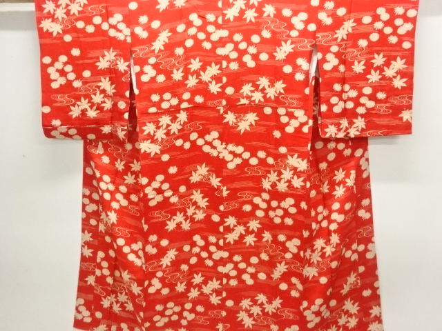 JAPANESE KIMONO / ANTIQUE NISHIKI KIMONO FOR SUMMER FLORAL PATTERN RUN